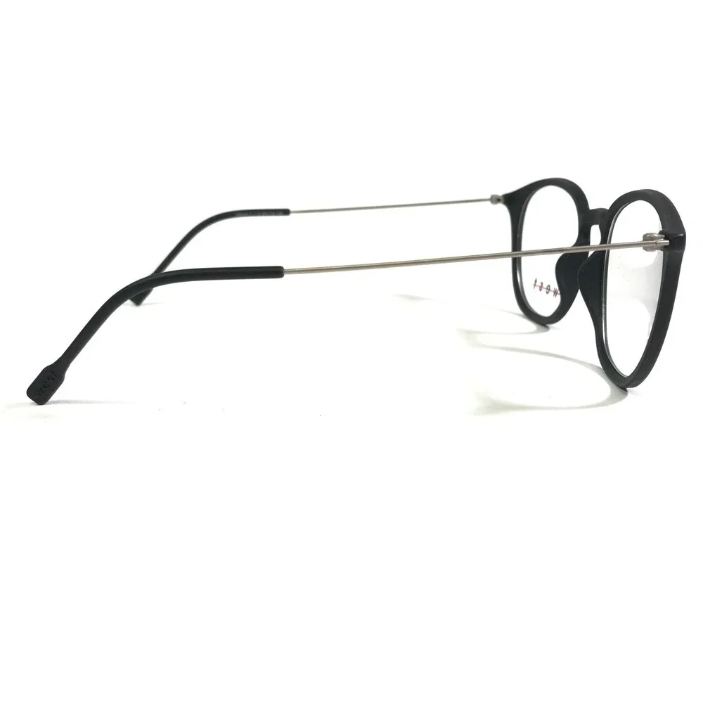West Italy 99929 C.1 Eyeglasses Frames Black Silver Round Full Rim 49-18-145